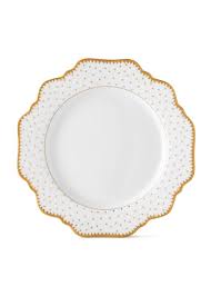 Anna Weatherly Polka Dot Gold Dinner Plate