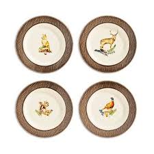 Juliska Forest Walk Side/Cocktail Plate Assorted Set of 4