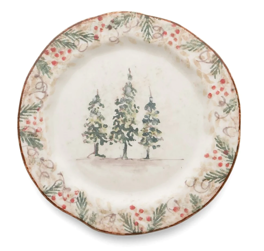 Arte Italica Natale Salad/Dessert Plate
