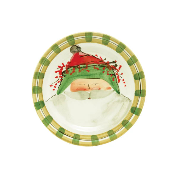 Vietri Old St. Nick Green Hat - Salad Plate