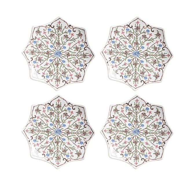 Villa Seville Scalloped Side/Cocktail Plate Set/4 - Chambray