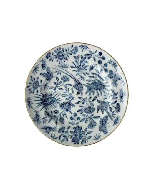 Mottahedeh Sacred Bird & Butterfly Blue Bread & Butter Plate