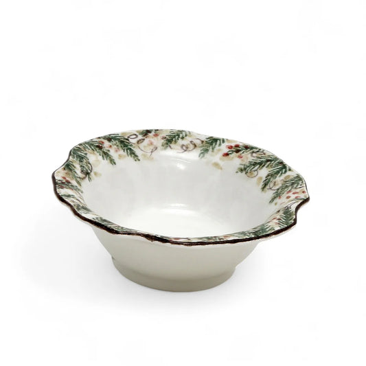 Arte Italica Natale Scalloped Piccolo Bowl