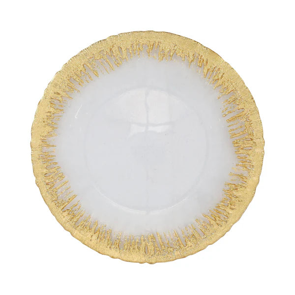 Vietri Rufolo Glass Gold Brushstroke Charger