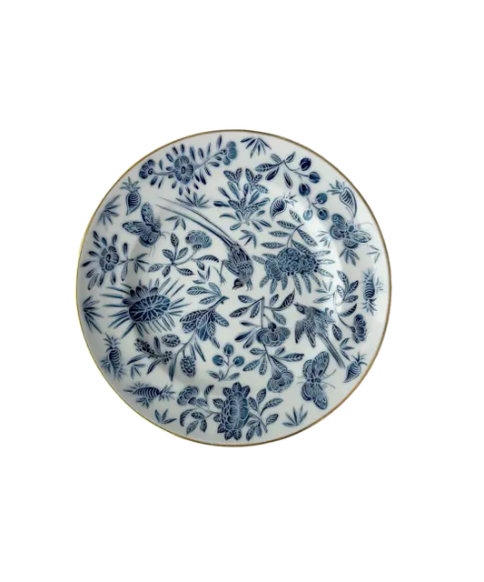 Mottahedeh Sacred Bird & Butterfly Blue Bread & Butter Plate